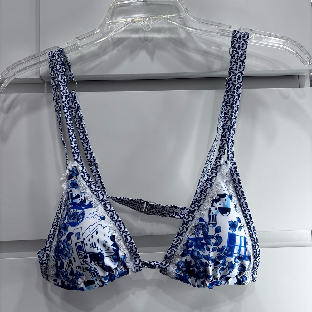 Blue and White Women's Greek vibe bikini